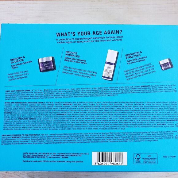 Kiehl's Moisturizer, Serum & Eye Cream Set Retinol Fine Lines Wrinkles Full Size - Picture 3 of 9